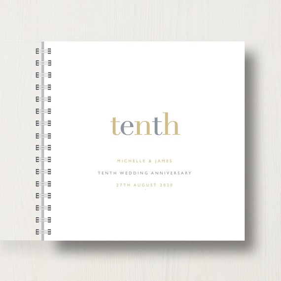 Personalised 10th Wedding Anniversary Memories Book or Album - Etsy UK