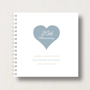 Gepersonaliseerde herinneringsboek of album voor 25e zilveren jubileum