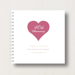 Livre ou album personnalisé pour le 40e anniversaire de Ruby
