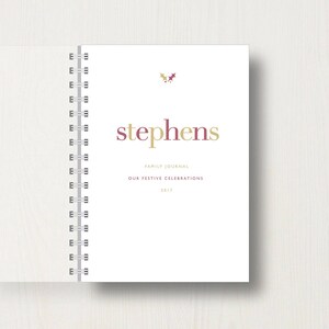 Personalised Family Christmas Journal or Planner
