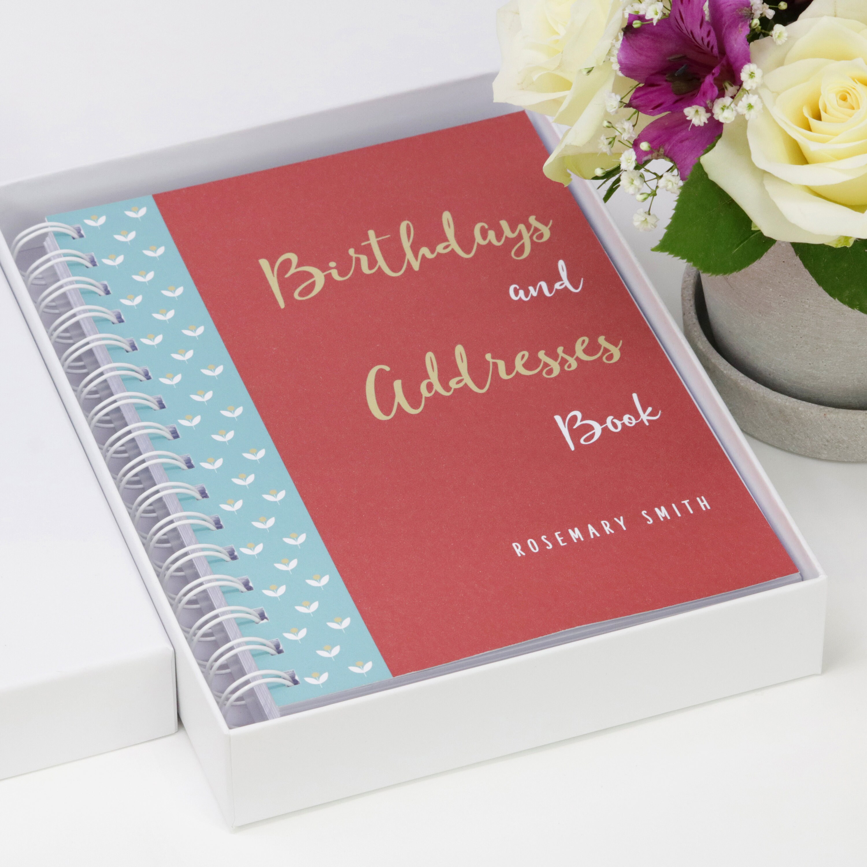 Personalised Birthday and Address Book With Flowers Etsy UK