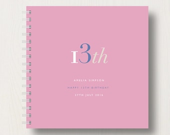 Personalised 13th Birthday Memories Book or Album