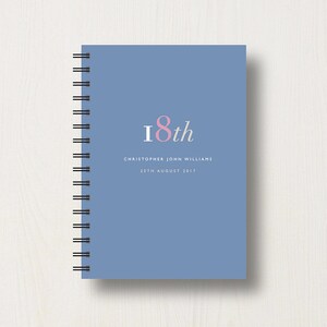 Diario o cuaderno personalizado del 18.º aniversario