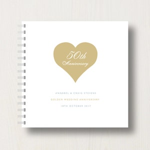 Libro o álbum de recuerdos personalizado del 50.º aniversario de oro