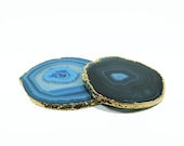 Blue Agate Coasters - Set of Two