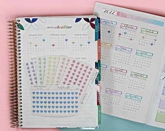 Colorful Transparent Heart Stickers • Mini Heart Planner Stickers • Functional • Transparent Matte • Hobonichi • Erin Condren