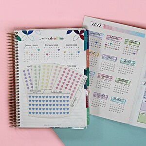 Colorful Transparent Heart Stickers • Mini Heart Planner Stickers • Functional • Transparent Matte • Hobonichi • Erin Condren