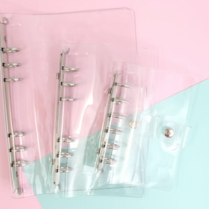 Clear Binder | A5, Personal, Pocket, Clear Planner, Sticker Binder, Plastic Planner ,Translucent