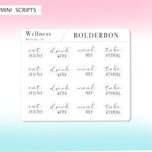 WELLNESS SCRIPTS - MIXED || Mini Script Stickers - Minimal - Functional Planner Stickers