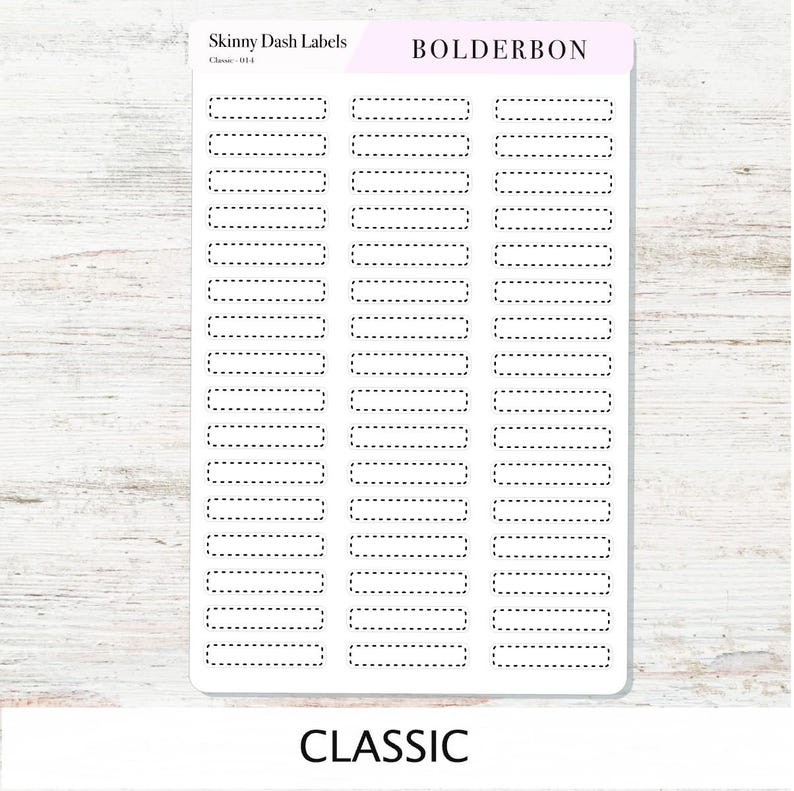 SKINNY DASH Labels || 3 Color Palettes, Planner Stickers, Minimal ...