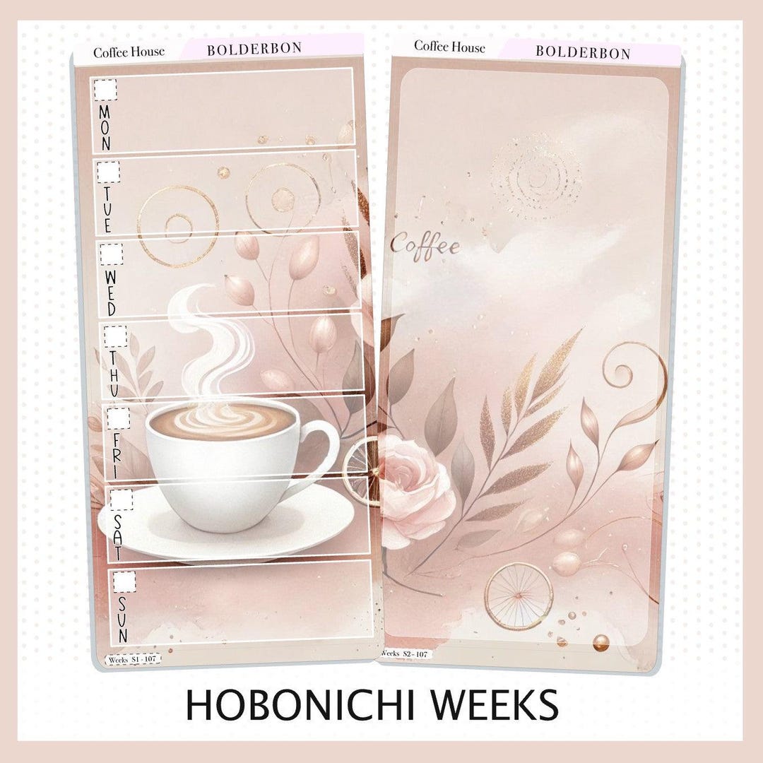 COFFEE HOUSE Hobonichi Weeks || Planner Sticker Kit - Etsy