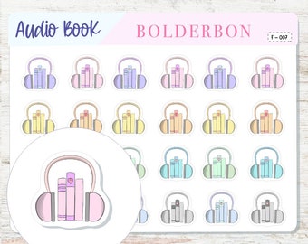 AUDIOBOOK Stickers || Planner Stickers, Reading, Book, Listening To, Study, Functional