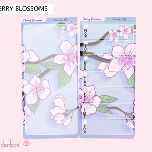 CHERRY BLOSSOMS Hobonichi Weeks || Cute Hand Drawn Planner Sticker Kit