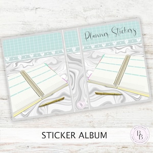 PLANNER STICKERS Sticker Album || 6x8 Jumbo and Mini Sampler, Sticker Book, Sticker Storage, Photo Album