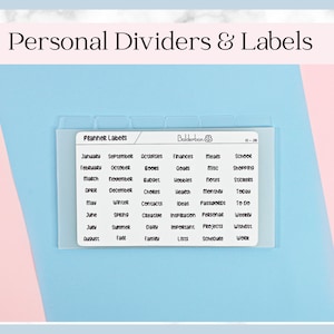 PERSONAL Planner Dividers | 6 Side Tabs Clear Frosted Plastic For Ringbound Binders Planners