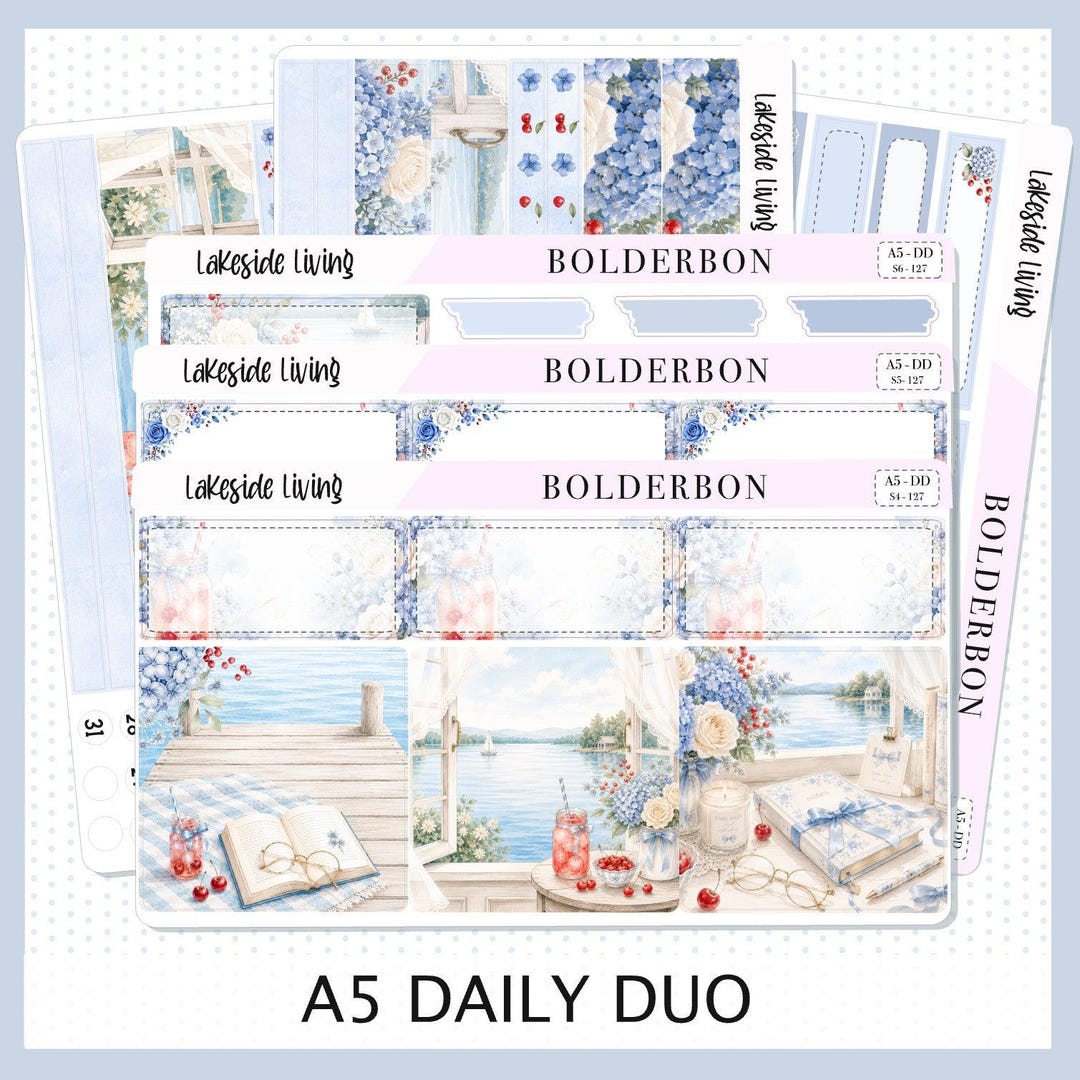 A5 Daily Duo • Planner Stickers • Erin Condren Sticker Kit • Lakeside ...