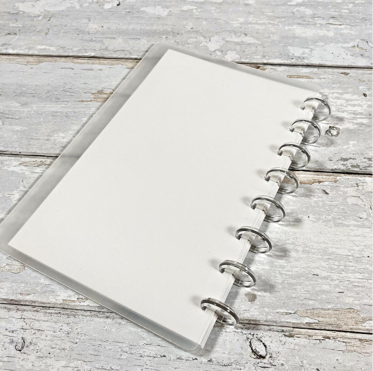 Discbound Notebook • Frosted Clear B6 & Half Letter Sizes • Refillable ...