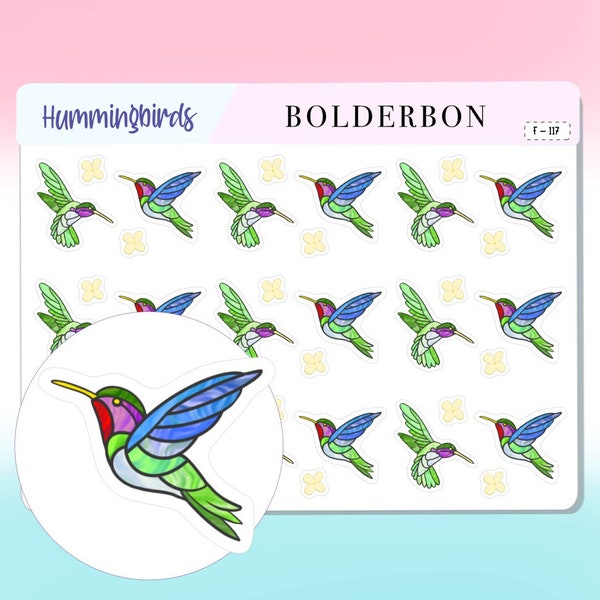HUMMINGBIRD Stickers || Planner Stickers, Hand Drawn, Spring, Summer, Bird Feeder, Reminder, Functional