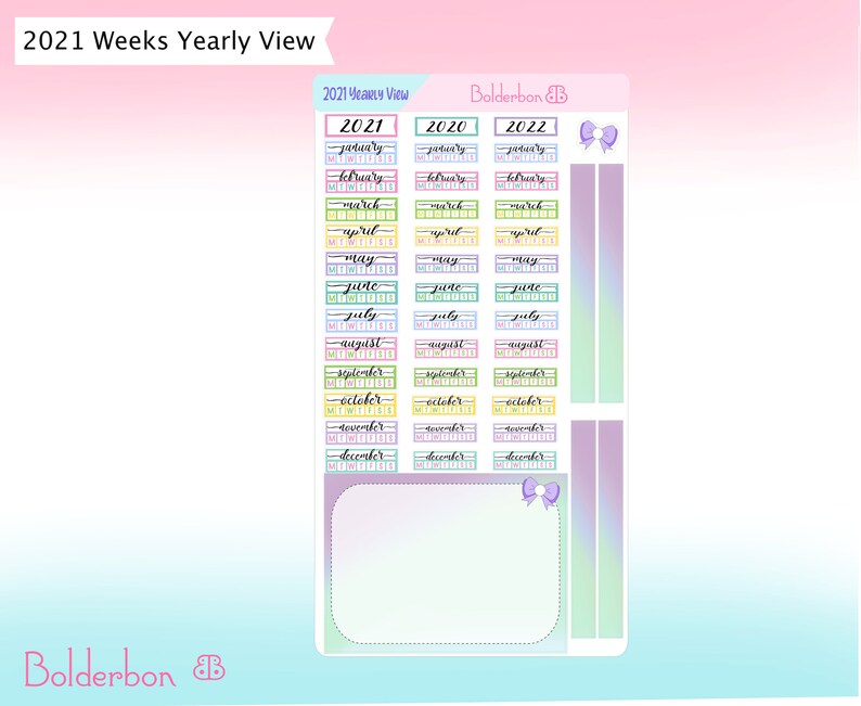 2021 Hobonichi Weeks Yearly View Monthly Headers Calendar | Etsy