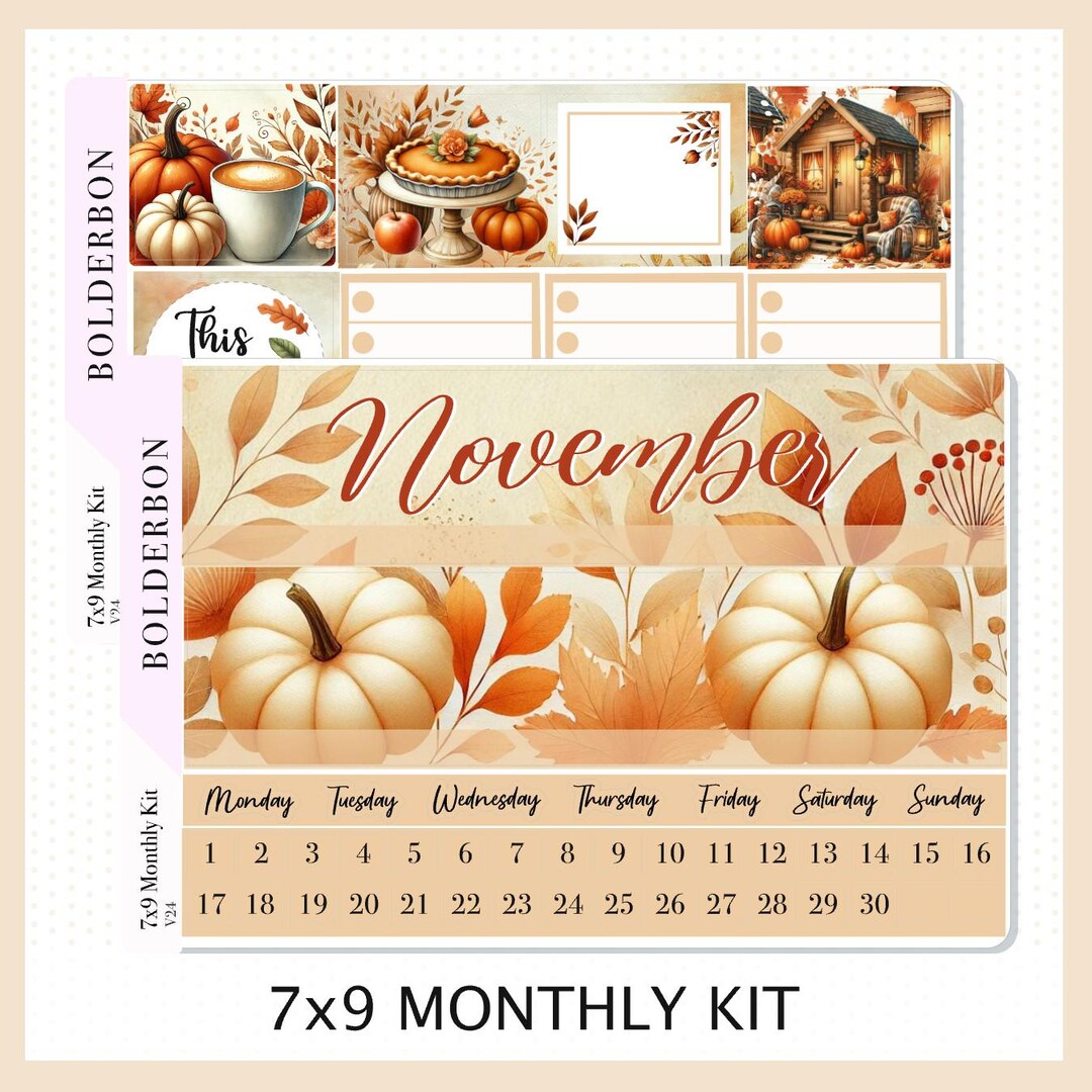 November 7x9 Monthly • Planner Stickers • Erin Condren Sticker Kit - Etsy