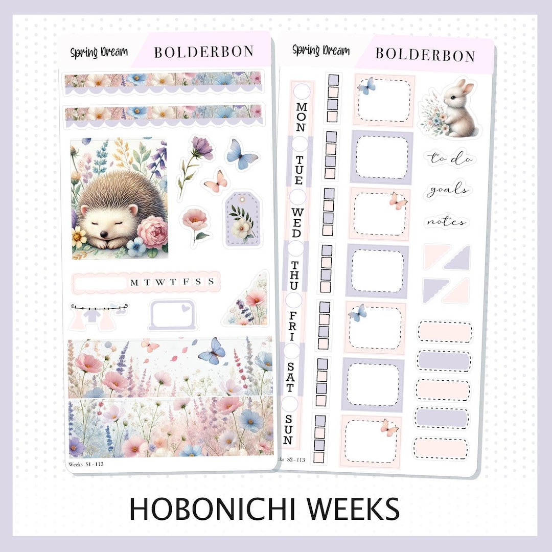 Spring Dream • Hobonichi Weeks • Weekly Sticker Kit • Planner Stickers ...