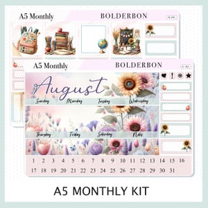 AUGUST A5 MONAT KIT || Planner Sticker für Erin Condren
