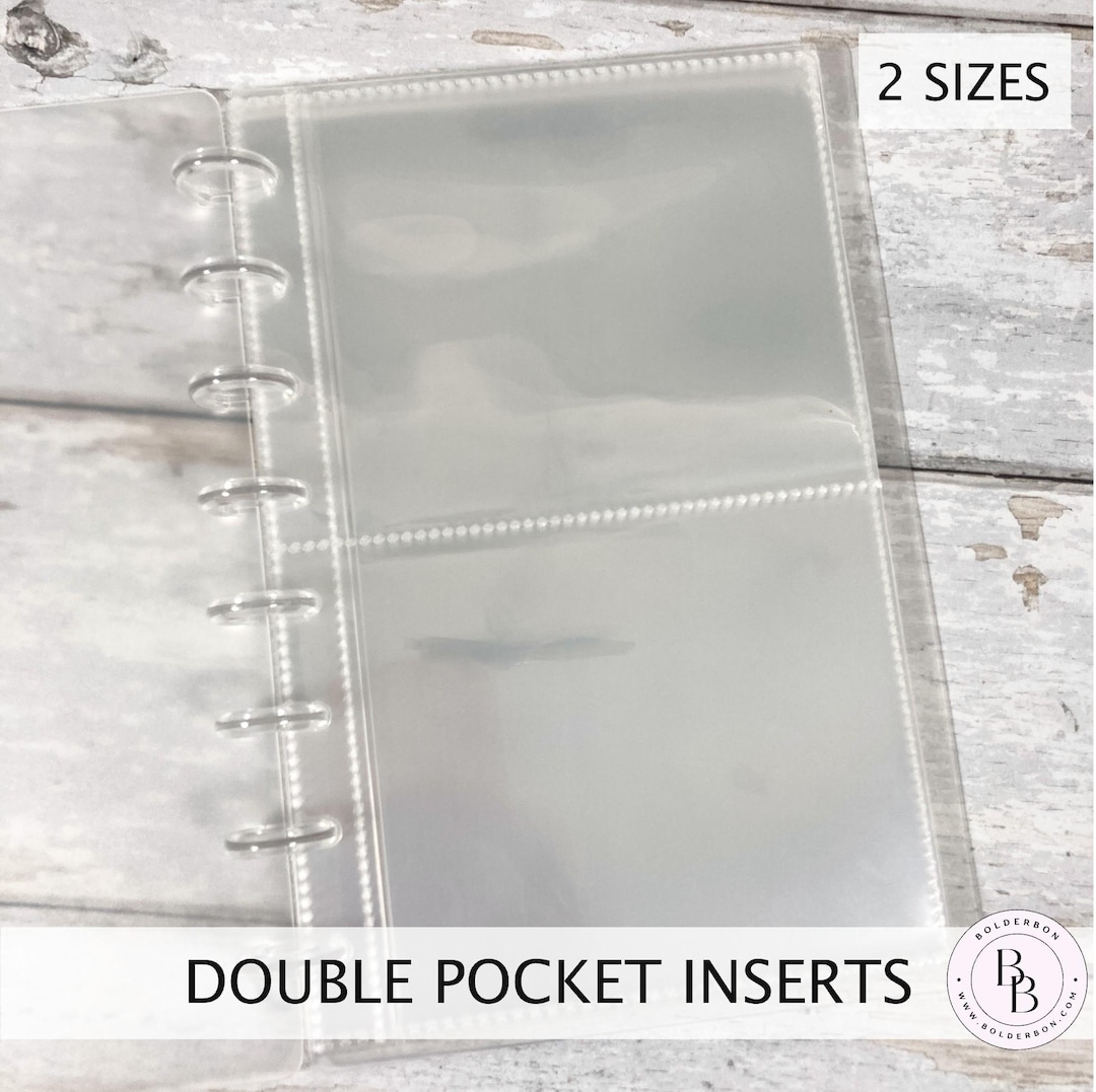Double Pocket Inserts Discbound • Single or Set of 10 • Clear Storage ...