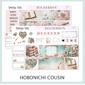 CUENTOS ATEMPORALES Hobonichi Cousin // Kit de pegatinas para planificadores y amantes de los libros