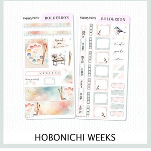PALETA DE PINTOR Semanas Hobonichi // Kit de pegatinas para planificador semanal con acuarela pastel