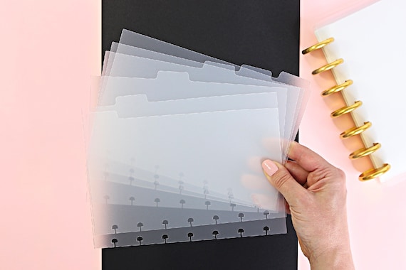 DISCBOUND DIVIDERS Frosted Clear B6 Size, 6 Side Tabs, 7 Hole Punch,  Plastic, Sticker Album, Planner, Notebook 