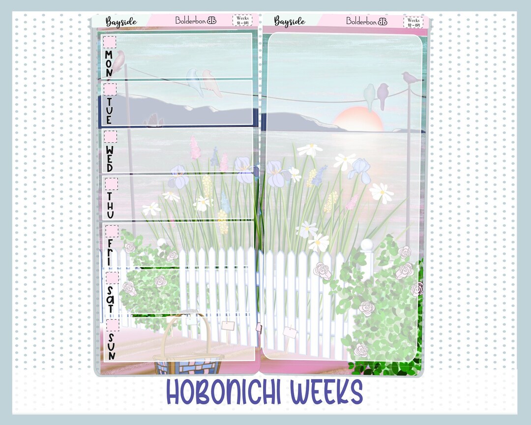 HOBONICHI WEEKS "bayside" || Weekly Planner Sticker Kit, Flowers ...