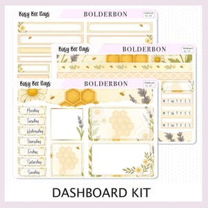 BUSY BEE DAYS Erin Condren Dashboard Sticker kit || Bees, Florals & Cozy Farmhouse Vibe Planner Stickers