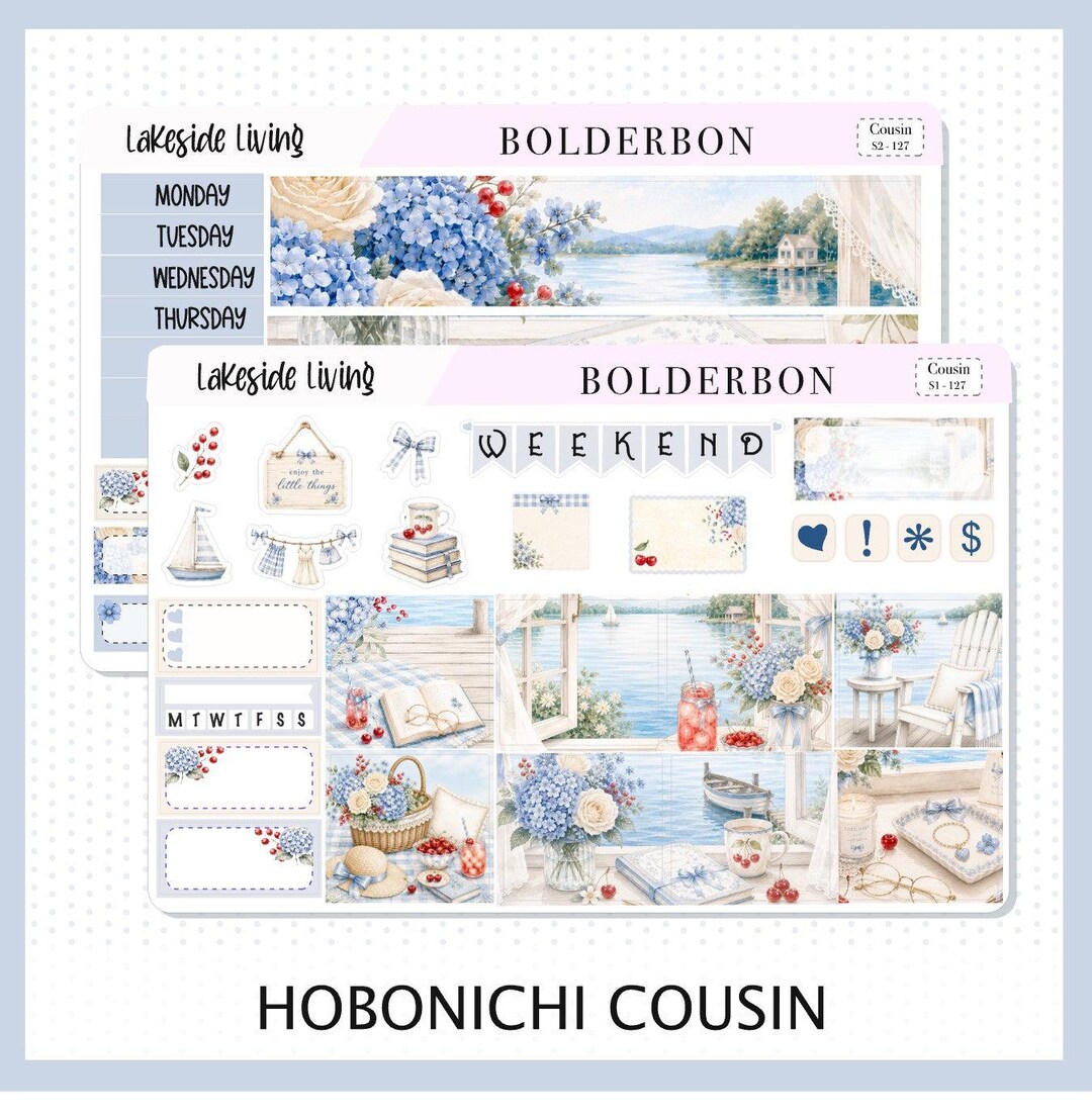 Hobonichi Cousin • Weekly Sticker Kit • Planner Stickers • Lakeside ...