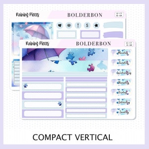 RAINING PIECES &quot;Compact Vertical&quot; || A5 Planner Sticker Kit