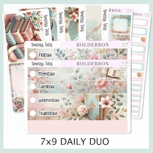 TIMELESS TALES 7x9 Daily Duo // Kit de pegatinas para agenda para Erin Condren