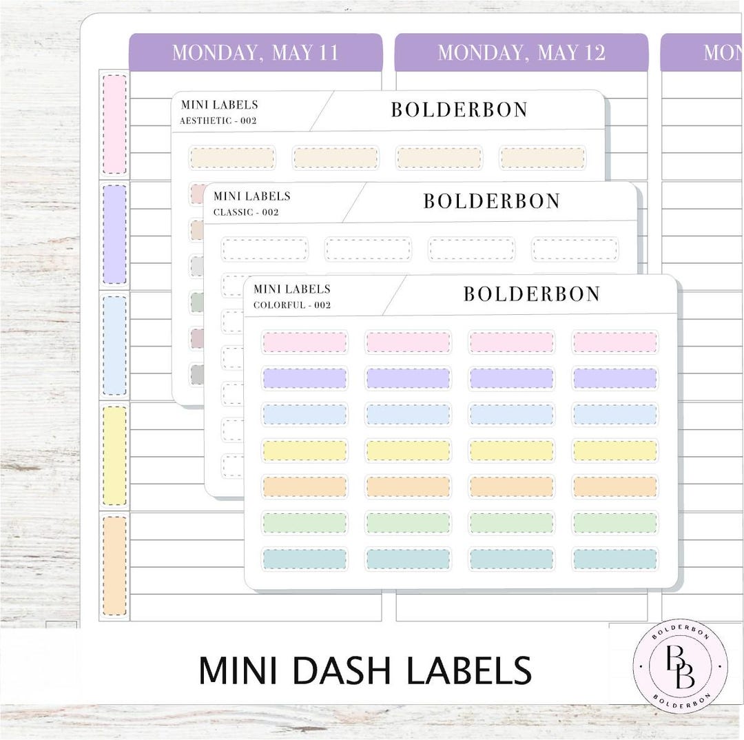 MINI DASH Labels || Functional Planner Stickers, Aesthetic, Classic ...