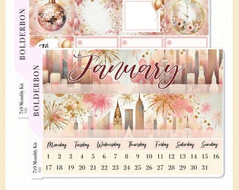 January 7x9 Monthly • Planner Stickers • Erin Condren Sticker Kit