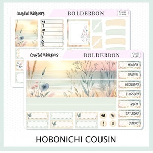 COASTAL WHISPERS Hobonichi Cousin || Kit d'autocollants pour agenda