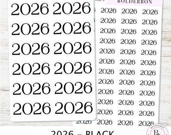 2026 BLACK Year Stickers || Minimal Planner and Journal Setup