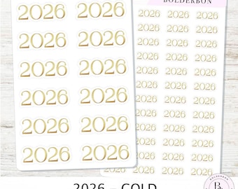 2026 GOLD Year Stickers || Minimal Planner and Journal Setup