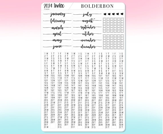 2024 Hobonichi Cousin Yearly View Covers, Year at A Glance A5 Planner  Stickers 