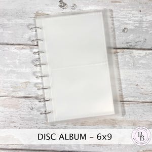DISC ALBUM with sleeves || 6x9 Cover Size, Discbound Album, Sticker Storage, Journal Card Holder, Photo, Prints
