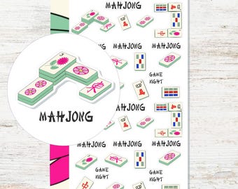 Mahjong Stickers • Game Night Stickers • Hobby Icons • Functional Icon Stickers
