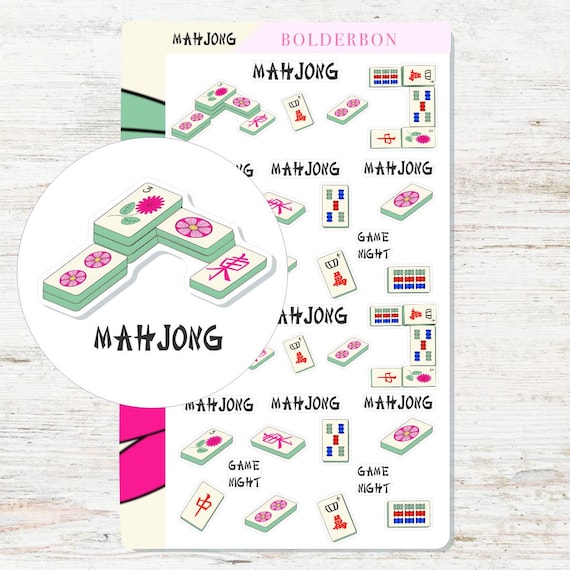 Mahjong Stickers • Game Night Stickers • Hobby Icons • Functional Icon Stickers