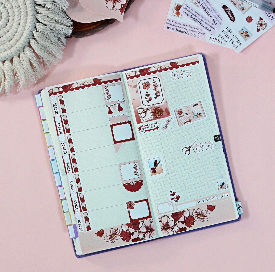 PIECES OF FALL Hobonichi Weeks Weekly Planner Sticker Kit - Etsy