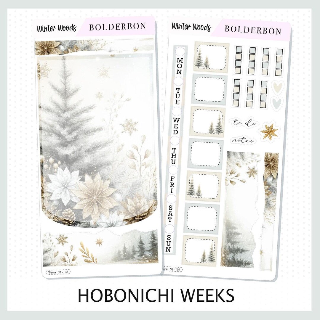 WINTER WOODS Hobonichi Weeks || Planner Sticker Kit - Etsy