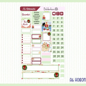 DECEMBER A6-maandpakket Hobonichi || Stickerset vakantieseizoenplanner, kerst, winter