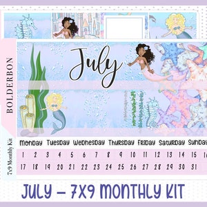 JULY || 7x9 Monthly Sticker Kit for Erin Condren