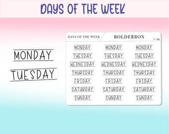 Days Of The Week • Planner Stickers • Weekend Script • Functional Stickers • Handlettering