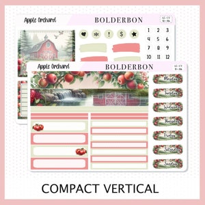 APPLE ORCHARD &quot;Compact Vertical&quot; || A5 Planner Sticker Kit